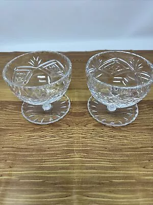 Pair Of Vintage Waterford Footed Desert Glasses Crystal  • £19.50