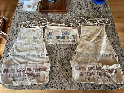 (3) Vintage North Chicago Miami Carpenters Aprons - Lumber Coal Roofing • $9.99