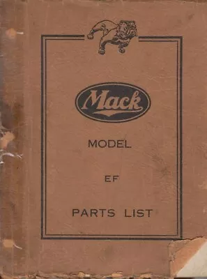 1947 Mack EF Model Truck With EN-290 Engine Parts Book - Number 1536 • $145.48