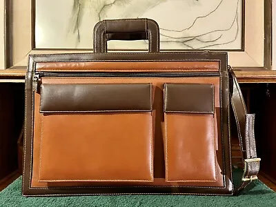 Rare Vintage 1970’s TUMI Luggage Brown Tan Leather Briefcase Document Holder • $350