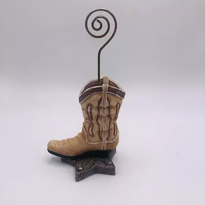 Cute Mini Cowboy Western Boot Picture Photo Wire Holder • $8