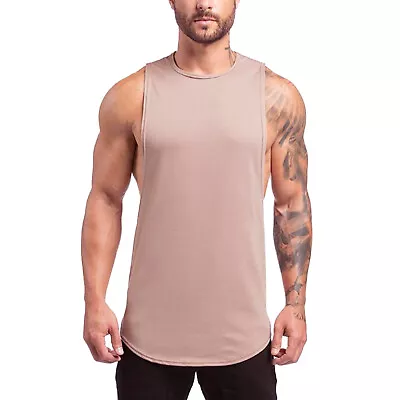 US Sexy Men Sport Fitness Vest V Neck Muscle Sleeveless Singlets Sports T-Shirt  • $13.02
