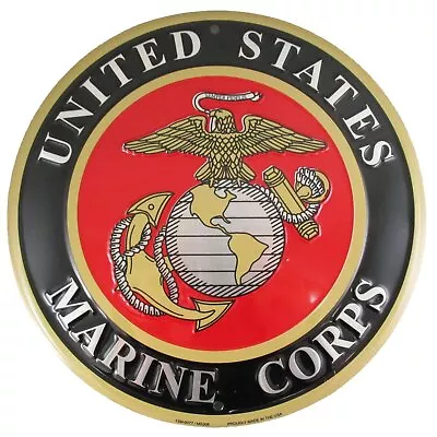 United States Marines Emblem Metal Sign - US Marine Corps USMC Logo 12 Inch ... • $25.96