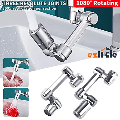 Faucet Extender Universal Rotate Robotic Arm Tap 1080 Swivel Spray Extension • $13.99