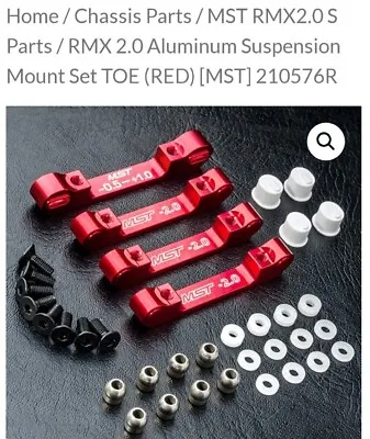 Rmx 2.0 Aluminum Suspension Mount Set Toe (red) [mst] 210576r • $42.50