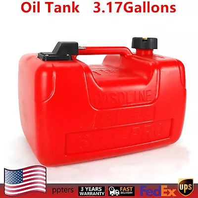 Portable 3.2 Gallon Marine Outboard Boat Motor Gas Tank External Fuel Tank 12L • $42.76