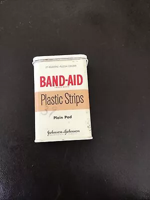 Vintage Band-Aid Metal Tin Box Johnson & Johnson Plastic Strips Plain Pad • $9.95