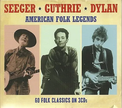 £5.24 • Buy Seeger * Guthrie * Dylan American Folk Legends - 3 Cd Box Set - 60 Folk Classics