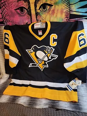 CCM Mario Lemieux Pittsburgh Penguins NHL Hockey Jersey Vintage. Never Worn XXL • $115