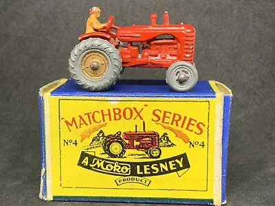 Matchbox 4A1 Massey Harris Tractor In Type A Script Box • $385