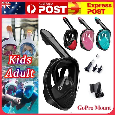 Adult Full Face Snorkel Mask Diving Mask Snorkel Set Anti-Fog Swimming 180° View • $25.99