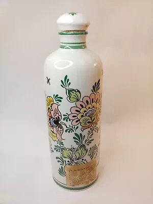 Vintage Floral Decanter Ceramic By Delft Bols Liqueurs Polychrome Floral Design • $14.99