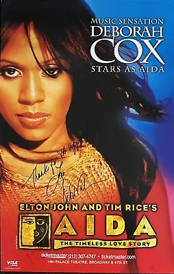 $249.99 • Buy Deborah Cox AIDA Signed Broadway Poster Windowcard