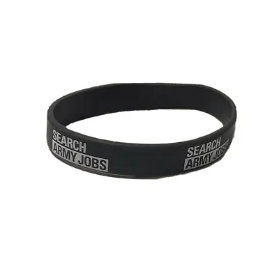 Army British Military Search Army Jobs Black Rubber Bracelet One Size UK • £1.50