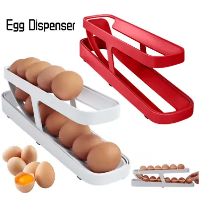 Egg Dispenser Removable Egg Storage Box Egg Holder Automatic Scrolling Egg Rack • £7.14