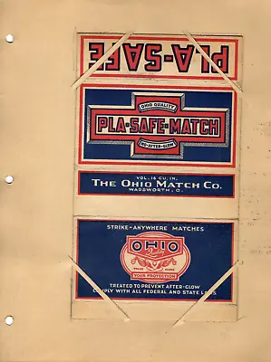  Antique Matchbook / Box - PLA-SAFE - Ohio Match Co - Large Box  • $29.99