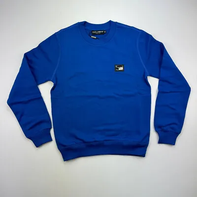 Dolce & Gabbana Men Essentials Logo Sweatshirt Long Sleeves Blue • $175