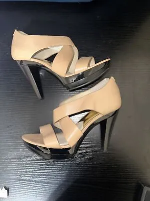 Michael Kors Shoes New Leather Sandals Heels Gladiator Zippers Size 8M • $39.99