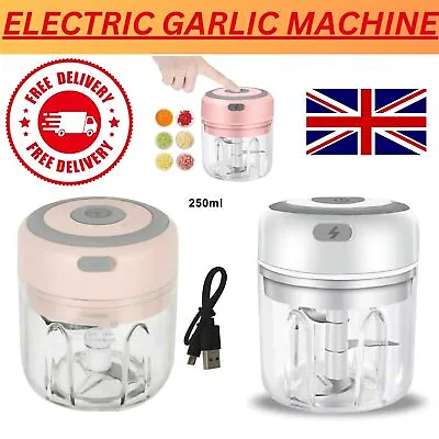 Garlic Press Machine USB Charger Ginger Chopper Crusher  Chili Vegetable Kitchen • £3.39