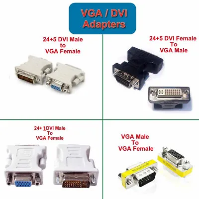 $4.70 • Buy VGA Female To DVI-D 24+1 Male / VGA Female To DVI-I 24+5 Male Converter Adapter