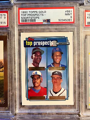 1992 Topps Gold #551 Chipper Jones Braves Hof Top Prospects Psa 9 • $12.99