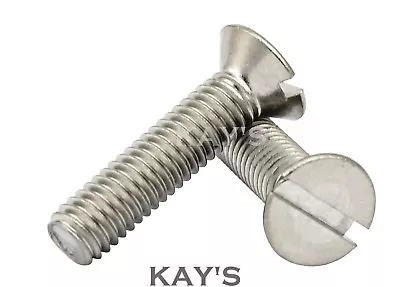 M2 (2mmØ) SLOTTED COUNTERSUNK MACHINE SCREWS A2 STAINLESS STEEL SLOT CSK BOLTS • £0.99