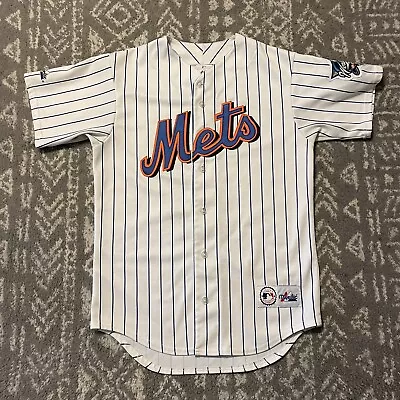 Vintage Majestic New York Mets Jersey Mens Sz S 2000 World Series Blank USA • $45.99