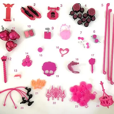 Monster High Playset Red Pink Accessories  Lot Catacomb Die-ner Coffin Bean $3 • $3