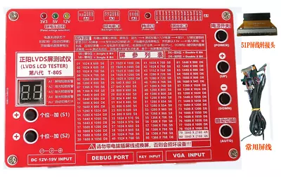 4K 2K LVDS LCD LED Panel Tester W/Adapter Board 2048x1536 For TV Laptop Screen • $92.52