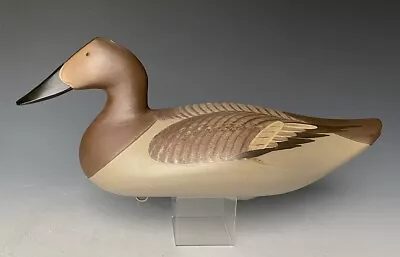 Vintage 16.5” Duck Decoy: Upper Chesapeake Bay Canvasback Hen Signed Jobes 1990 • $31