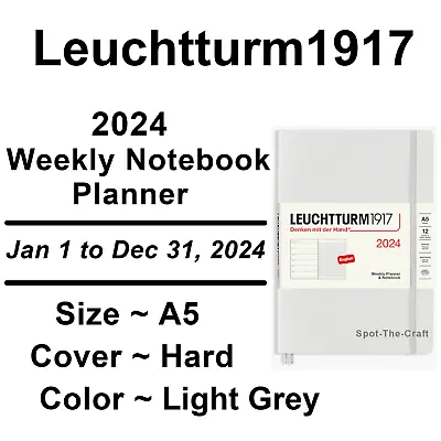 Leuchtturm1917 2024 Weekly Planner And Notebook A5 Light Grey 367701 • $9.99