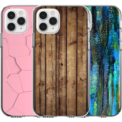 £11.05 • Buy Silicone Cover Case Funny Art Pinkcracks Wooden Wall Blue Paint Splatter Glass