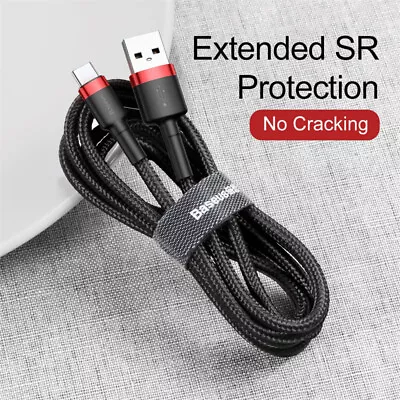 Phone Cable Baseus Cafule Fast Charging USB To Type-C USB 3A 0.5M Red & Black • $7.95