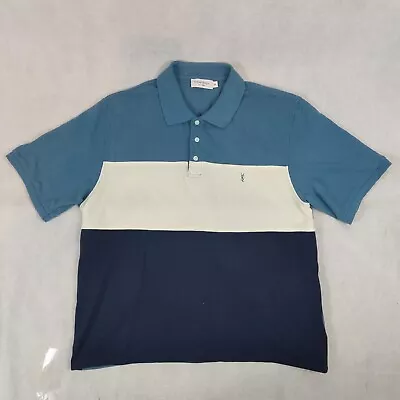 Yves Saint Laurent Size XXL Polo T-Shirt Stripes Multi-Colour Vintage 90's YSL • £25