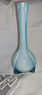 Murano Blue Art Glass Vase By Cristalleria Fratelli Betti  8  Vintage MCM Decor  • $45