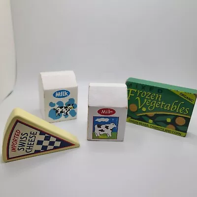 Melissa And Doug Wooden Food Lot 2 Milk Butter Swiss Cheese Frozen Vegetables • $19.97