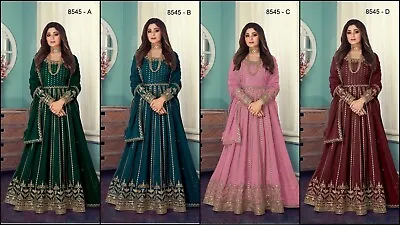 £37.49 • Buy Bollywood Georgette Salwar Kameez Indian Wedding Anarkali Gown Pakistani Suit FM