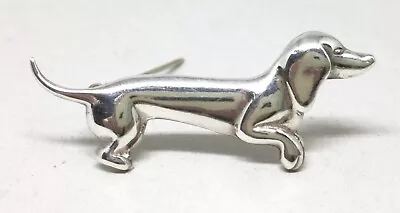 Vintage Mexico Solid Sterling 925 Silver Dachshund Weiner Dog Brooch * • £40