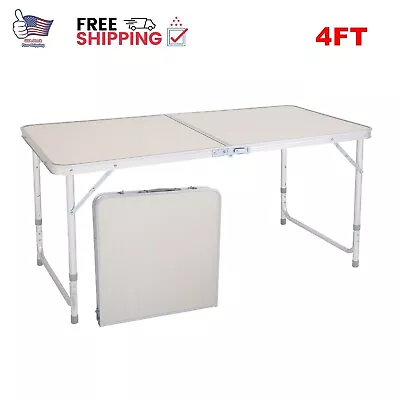 4ft Heavy Duty Folding Table Portable Plastic Camping Garden Party Catering New • $48.05