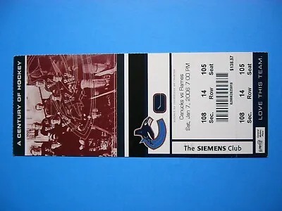 2005/06 Vancouver Canucks Calgary Flames Ticket Stub Millionaires Cyclone Taylor • $29.99