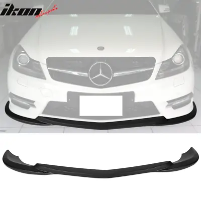 Fits 12-14 Benz C Class W204 Front Bumper Lip GH Style ABS Plastics Matte Black • $167.19