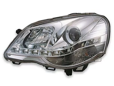 Headlights LED DRL Look For VW POLO 9N3 05-09 Daylight Chrome WorldWide FreeShip • $798.09