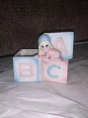 VINTAGE My-Neil Baby ABC Blocks Figure Planter Flower Vase • $9.70