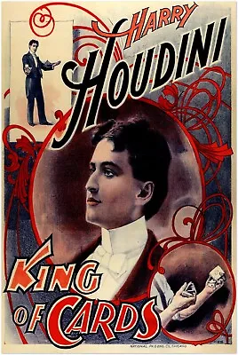 Vintage Magician Poster – Harry Houdini #2 – Magic Themed Wall Art Print • $10.99