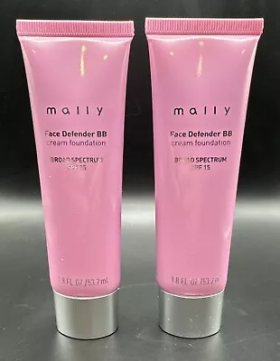 Lot Of 2 Mally Face Defender BB Cream Foundation In Tan W/ SPF 15~1.8 Fl Oz • $8.80