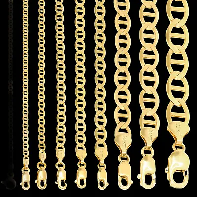 Solid 10K Yellow Gold Mariner Anchor Link Chain Necklace Bracelet 3-10 Mm 7 -30  • $657.38