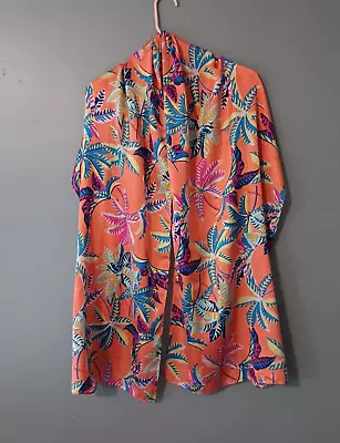 Vintage Echo SILK Scarf Shawl Belt Wrap Bright Tropical Leaves 19  X 72  • $43