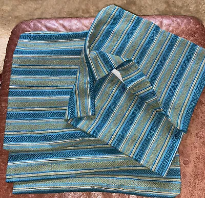 Lot Of 4 Vtg Pillow Covers 15”x16” Blue Green Handmade • $16