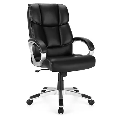 Costway Executive High Back Big & Tall Leather Adjustable Computer Desk Chair • $139.99