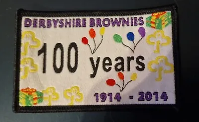 Girl Guide / Girlguiding Derbyshire Brownies100 Years Badge/ Patch - J • £1